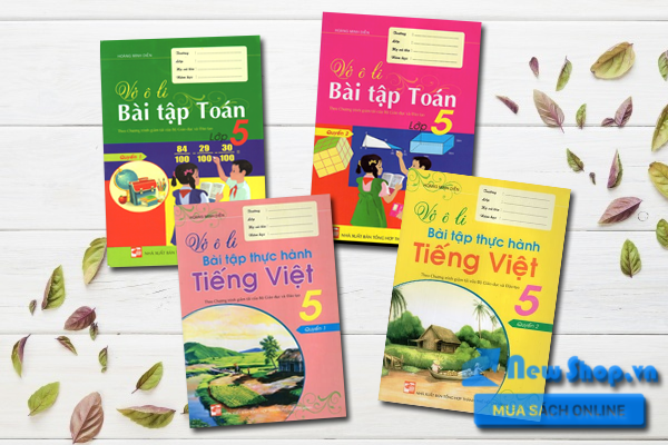 Combo Vở Ô Li Bài Tập Toán - Tiếng Việt Lớp 5 (4 Quyển) 